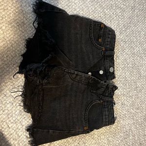 Black zara jean shorts